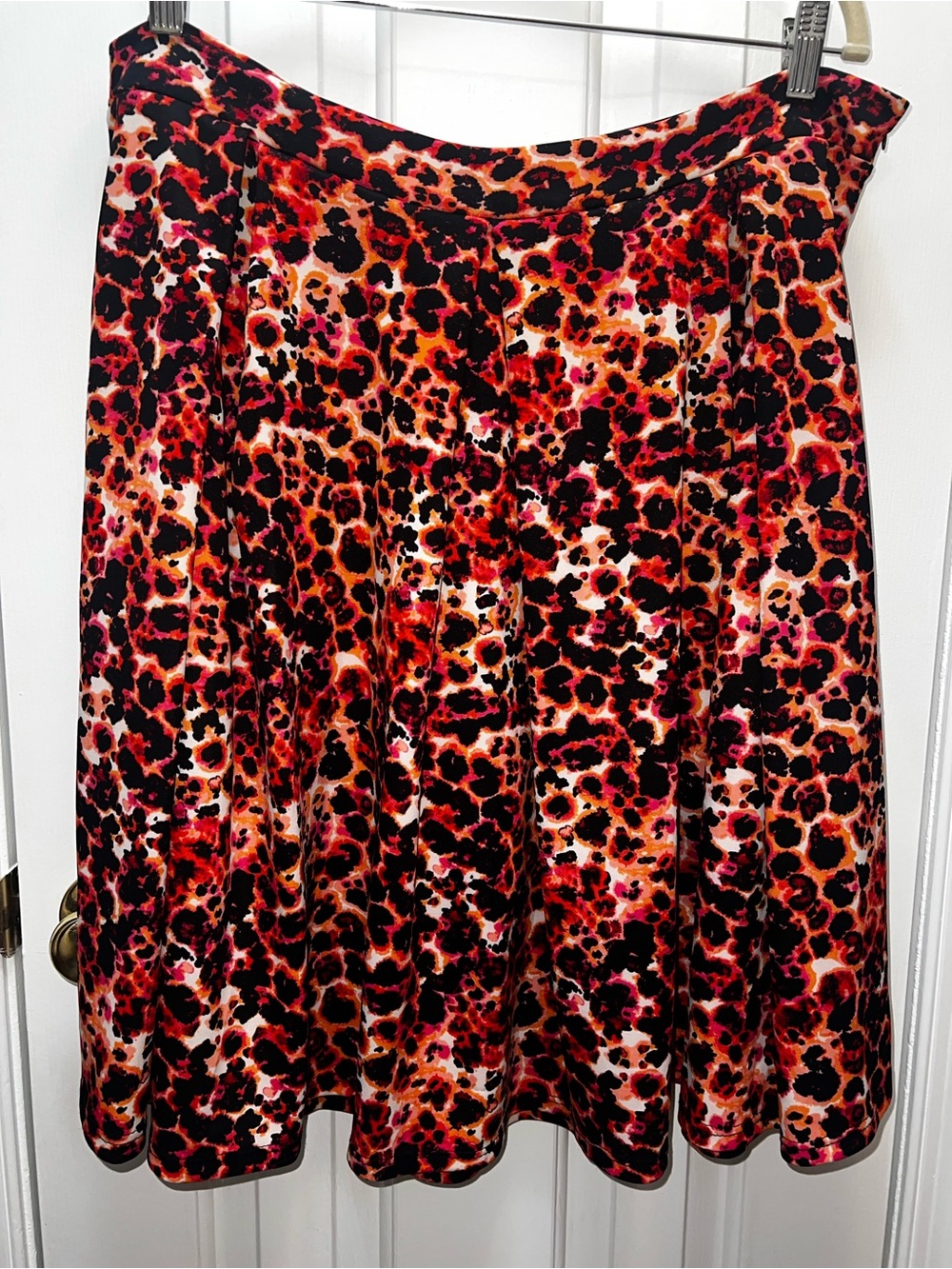 Ashley Stewart Animal Print Pleated Skirt Sz 16